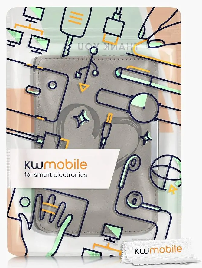 Púzdro KW Mobile - Brushed Heart - KW5574703 - pre Pocketbook 614/615/624/625/626 - tmavo šedé