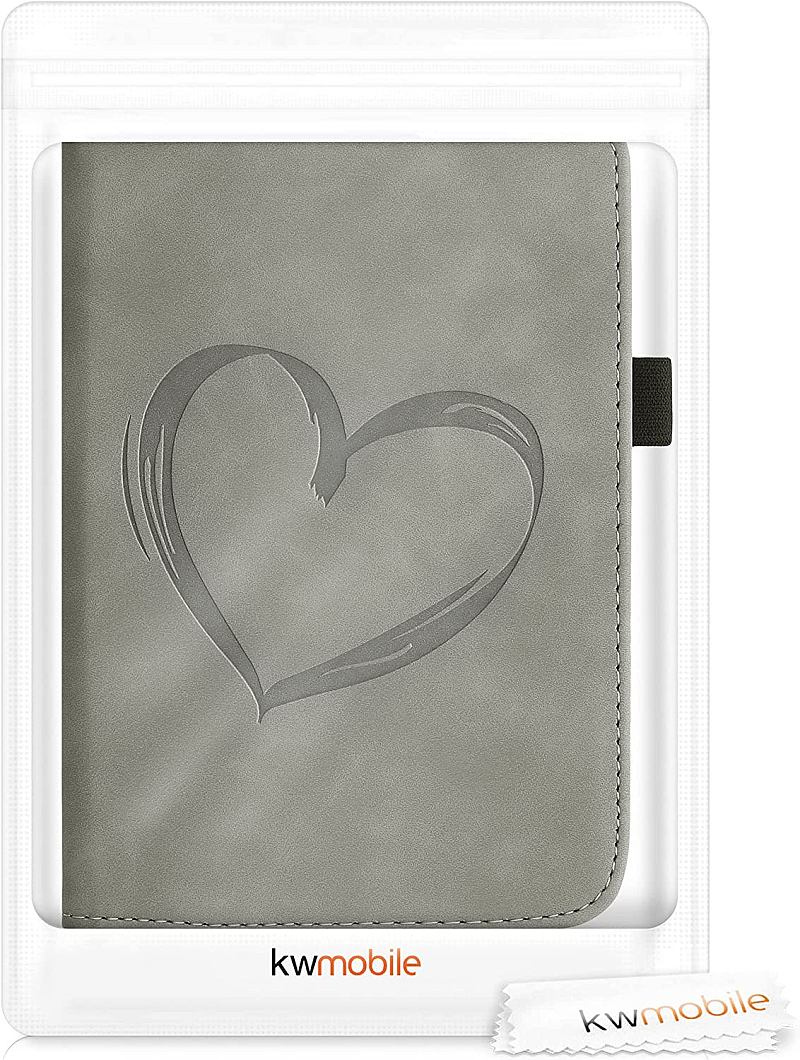 Puzdro KW Mobile - Brushed Heart - KW5481704 - pre Pocketbook 616/617/627/628/632/633 - šedé