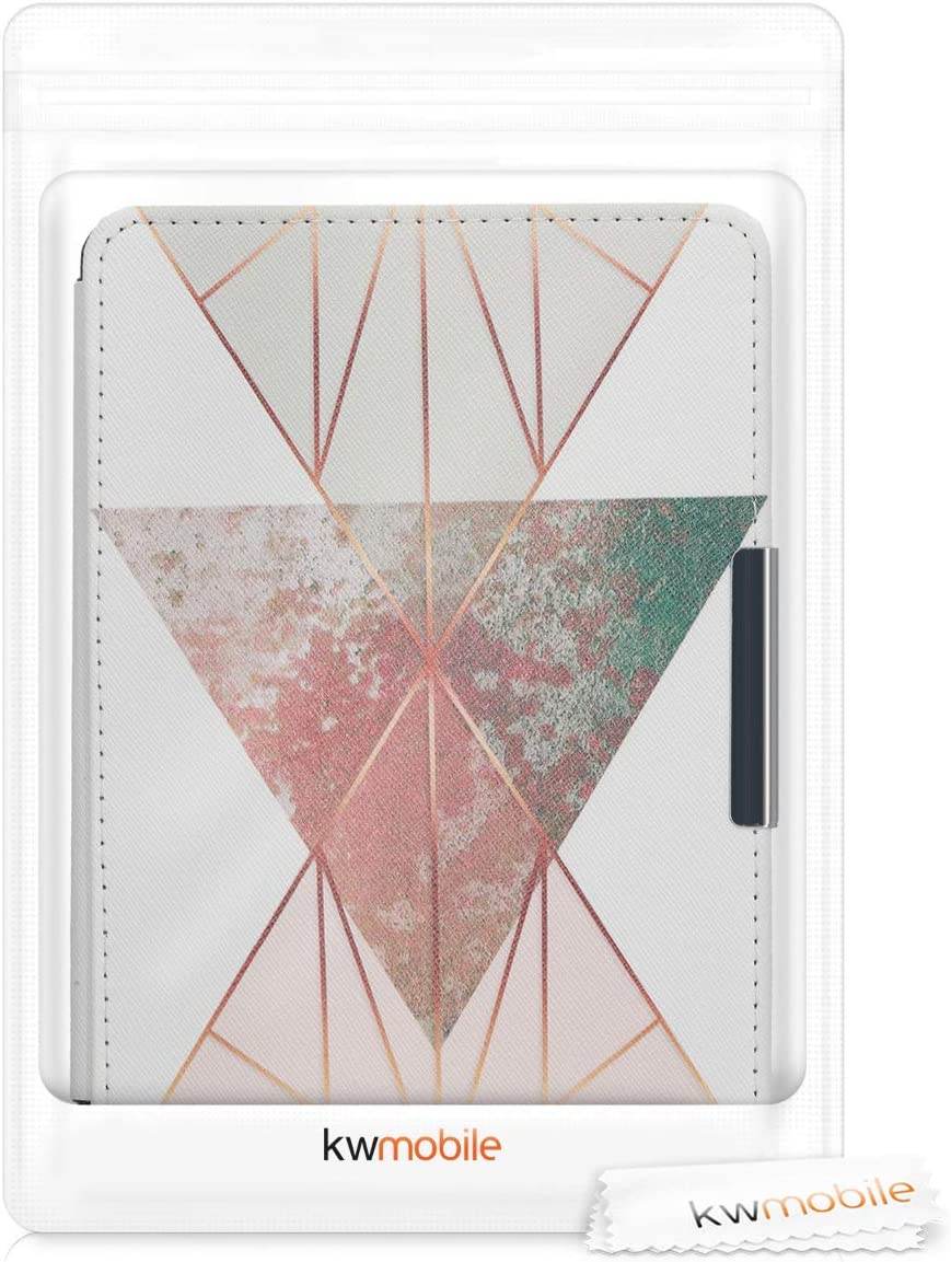 Puzdro KW Mobile - Triangular Shapes - KW2313540 - pre Amazon Kindle Paperwhite 1/2/3 - biele, ružové