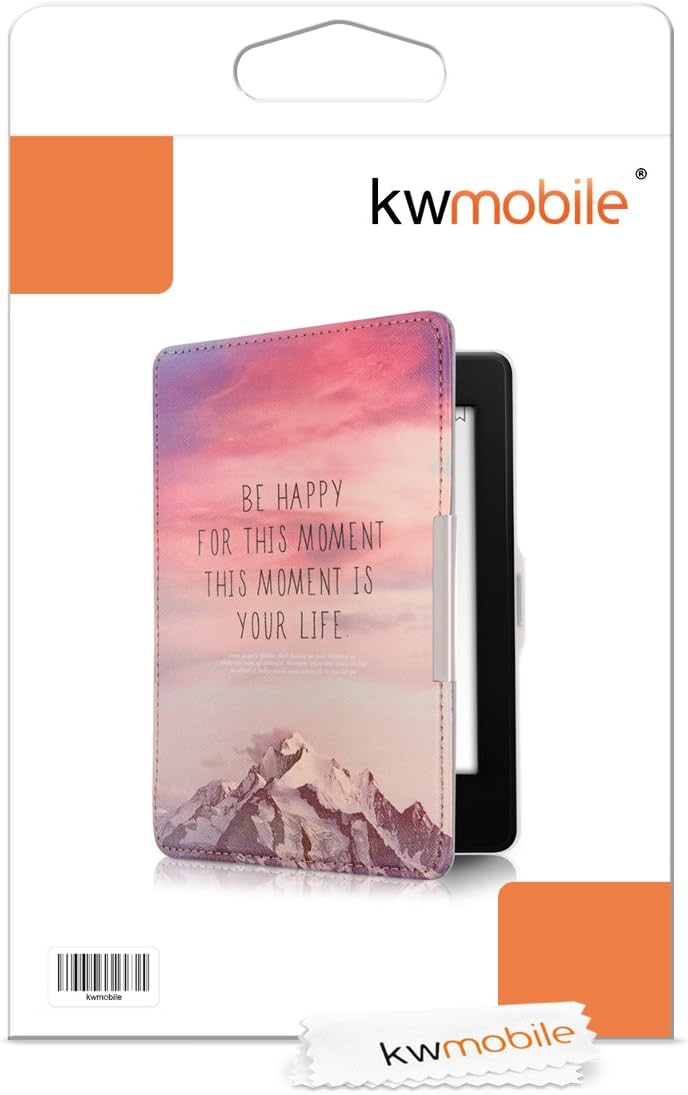 Puzdro KW Mobile - Be Happy - KW2811806 - pre Amazon Kindle Paperwhite 1/2/3 - fialové