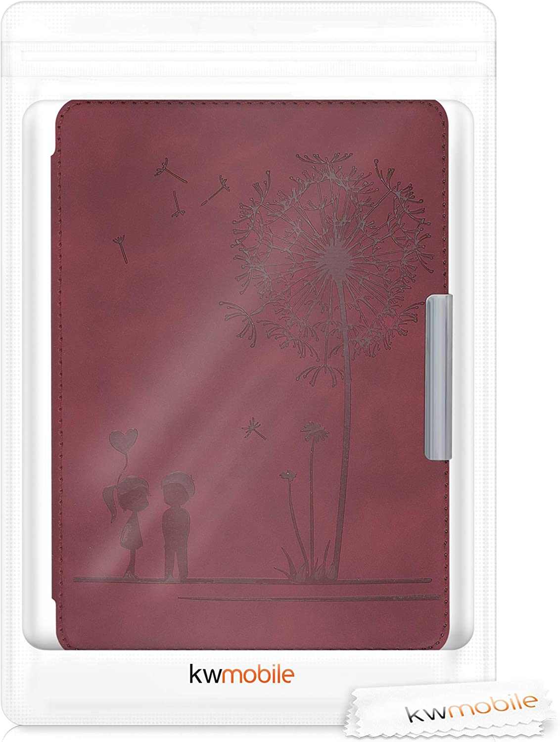 Puzdro KW Mobile - Dandelion Love Dark Red - KW4897517 - pre Amazon Kindle Paperwhite 4 (2018) - červené