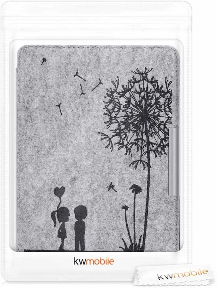 Puzdro KW Mobile Felt Dandelion Love - KW4848903 - pre Amazon Kindle Paperwhite 4 (2018) - šedé