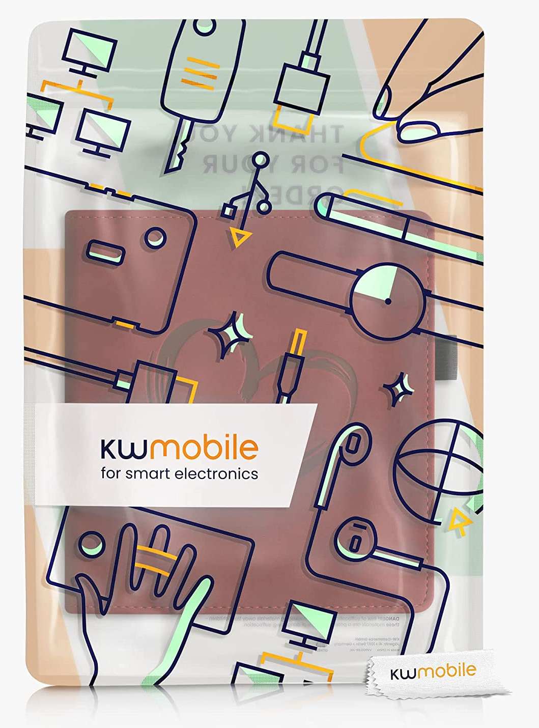 Puzdro KW Mobile - Nubuck Brushed Heart - KW5939301 - pre Amazon Kindle Oasis 2/3 - Dark Red