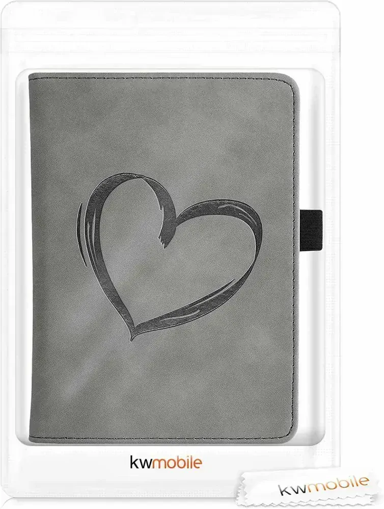Puzdro KW Mobile - Brushed Heart - KW5567501 - pre Amazon Kindle Paperwhite 1/2/3 - šedé