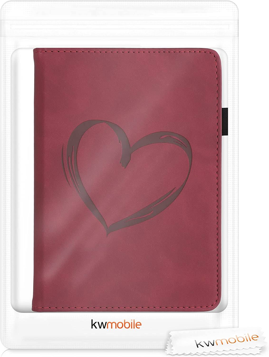Puzdro KW Mobile - Nubuck Brushed Heart - KW5567502 - pre Amazon Kindle Paperwhite 1/2/3 - Dark Red