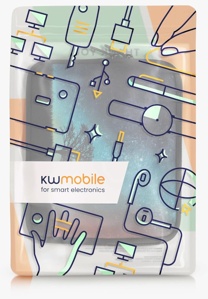 Púzdro KW Mobile Neoprene Zipper - KW5901501 - Univerzálne púzdro pre čítačky 6-7" - Cosmic Nature