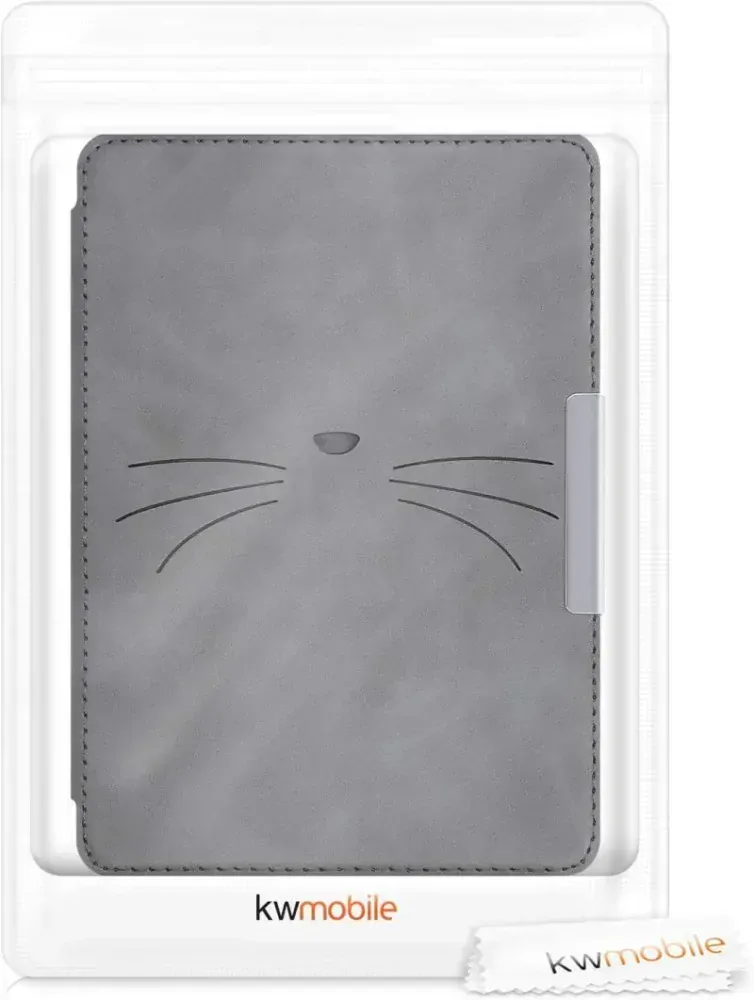 Puzdro KW Mobile - Meow Meow - KW4897514 - pre Amazon Kindle Paperwhite 4 (2018) - šedé