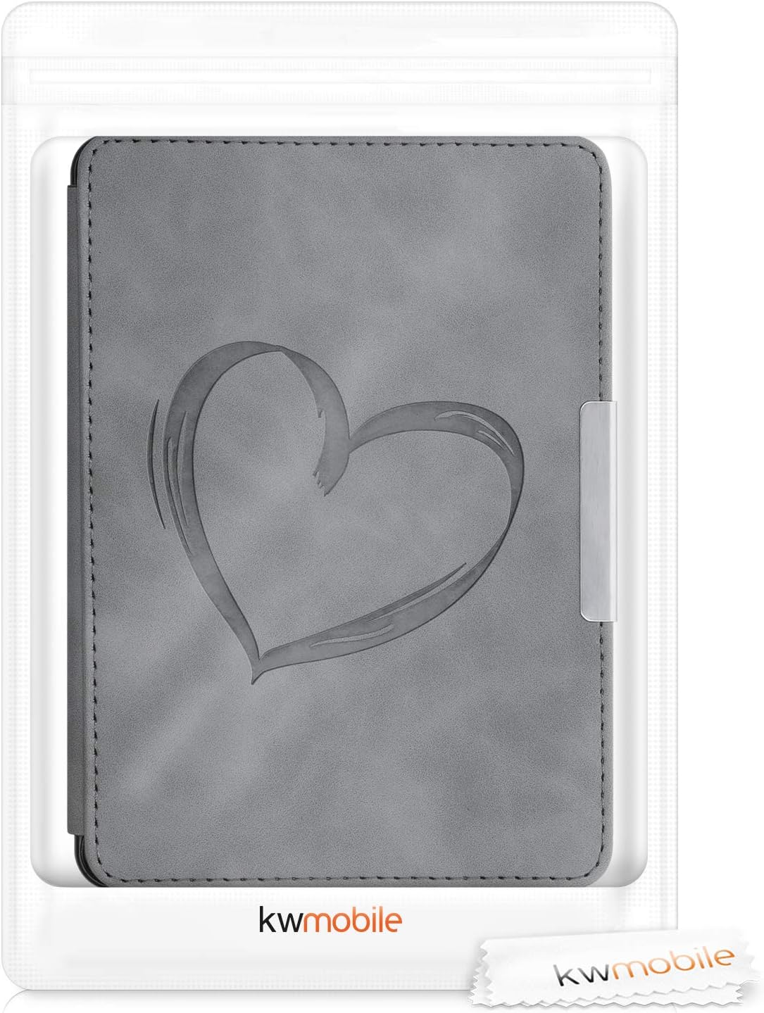 Puzdro KW Mobile - Brushed Heart - KW4974707 - pre Amazon Kindle Paperwhite 1/2/3 - šedé