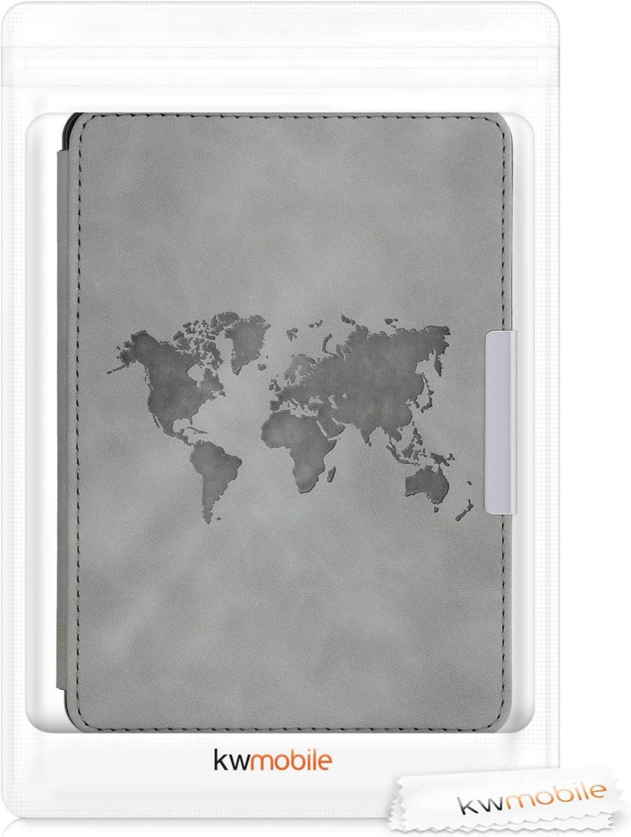 Puzdro KW Mobile - Travel Outline - KW4974705 - pre Amazon Kindle Paperwhite 1/2/3 - šedé