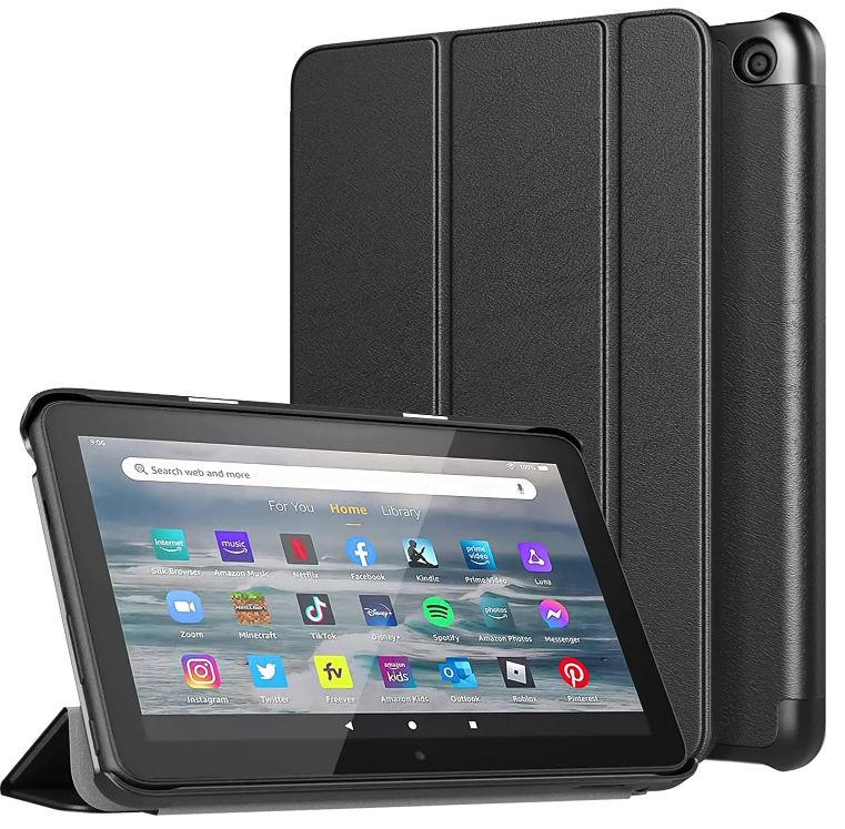 Durable Lock DLS-205 - puzdro so stojanom pre Amazon Kindle Fire 7 - čierne (2022, 12. gen.)