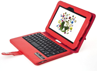 Protect PT144 - Amazon Kindle Fire HD 2.gen 7" - červené, stojan, bluetooth, klávesnica