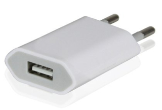 USB sieťový adaptér - AR-1001 - Univerzálna nabíjačka, 5V/1A - biely