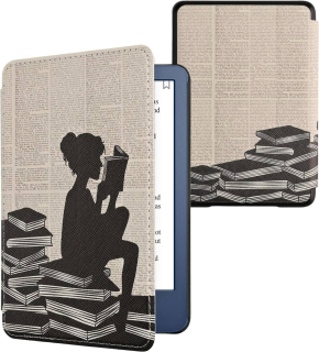 Puzdro KW Mobile - Girl And Books - KW5998913 - pre Amazon Kindle 2022 - viacfarebné
