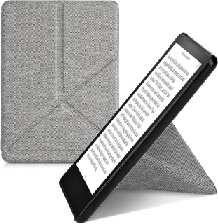 Puzdro KW Mobile - Origami Textil Light Grey - KW5776525 - pre Amazon Kindle Paperwhite 5 (2021) - svetlo šedé