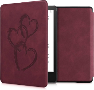 Puzdro KW Mobile - Brushed Heart Abstract - KW5625715 - pre Amazon Kindle Paperwhite 5 (2021) - červené