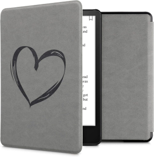 Puzdro KW Mobile - Suede Brushed Heart - KW5625806 - pre Amazon Kindle Paperwhite 5 (2021) - šedé