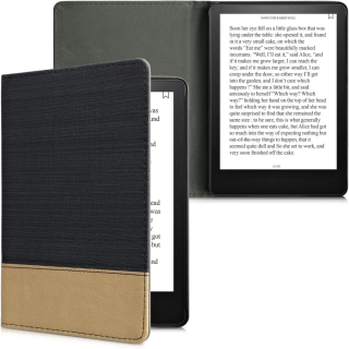 Púzdro KW Mobile - Leather And Canvas - KW5715701 - pre Amazon Kindle Paperwhite 5 (2021) - hnedé, čierne