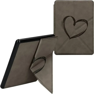 Puzdro KW Mobile - Origami Nubuk Brushed Heart - KW6005701 - pre Amazon Kindle Paperwhite 5 (2021) - šedé