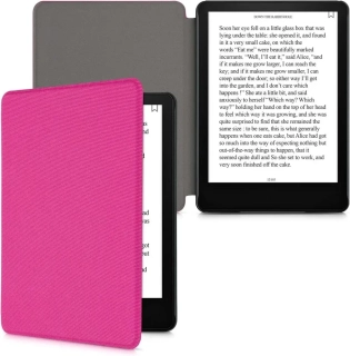Púzdro KW Mobile - Nylon Book - KW5626533 - pre Amazon Kindle Paperwhite 5 (2021) - tmavo ružové