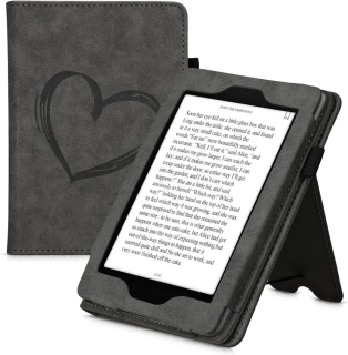 Puzdro KW Mobile Brushed Heart - KW5626802 - pre Amazon Kindle Paperwhite 1/2/3 - tmavo šedé
