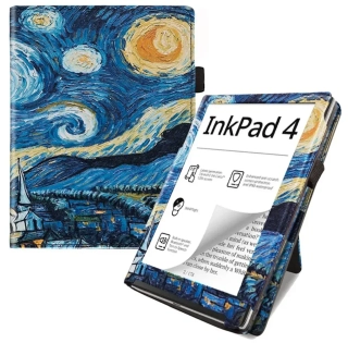 Fortress FT4005 - puzdro so stojanom pre Pocketbook 743 (G/C/K) - motív Gogh, magnet, AutoSleep