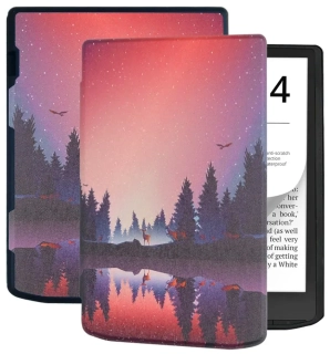 Puzdro Durable Lock DL4048, obal na Pocketbook 743G InkPad 4 a Pocketbook 743C InkPad Color (2/3) - motív Nightlake, magnetické zatváranie, AutoSleep
