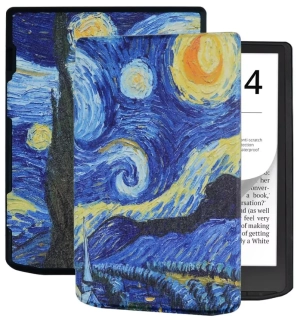 Puzdro Durable Lock DL4051, obal na Pocketbook 743G InkPad 4 a Pocketbook 743C InkPad Color (2/3) - motív Gogh, magnetické zatváranie, AutoSleep