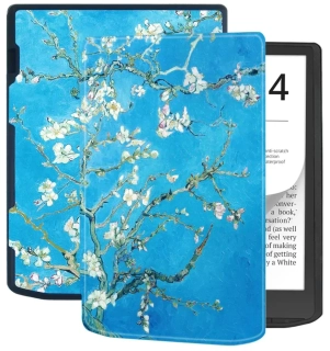 Puzdro Durable Lock DL4053, obal na Pocketbook 743G InkPad 4 a Pocketbook 743C InkPad Color (2/3) - motív Blue Garden, magnetické zatváranie, AutoSleep