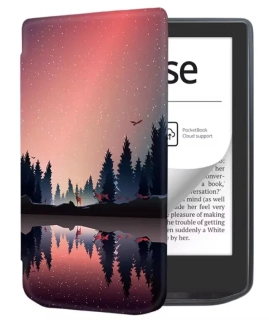 Armori Trimer T057, púzdro pre Pocketbook 629 Verse / 634 Verse Pro - magnetické zatváranie, AutoSleep, motív Nightlake