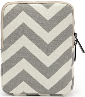 ARMORI Zipper Z073 - motív Zigzag Grey - Univerzálne puzdro pre čítačky 6" - textilné, zips