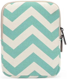 ARMORI Zipper Z074 - motív Zigzag Green - Univerzálne puzdro pre čítačky 6" - textilné, zips