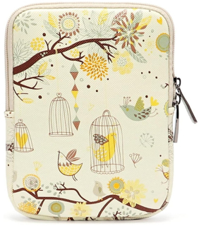 ARMORI Zipper Z076 - motív Yellow Birds - Univerzálne puzdro pre čítačky 6" - textilné, zips