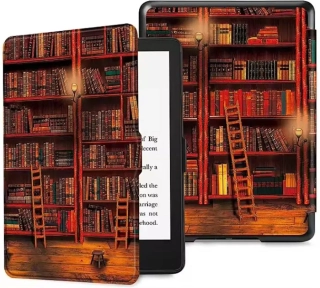 Armori Trimer T136, puzdro pre Amazon Kindle 6 (7. generácia) - magnetické zatváranie, AutoSleep, motív Library