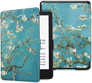 Armori Trimer T148, púzdro pre Amazon Kindle 8 (2016) - magnetické zatváranie, AutoSleep, motív Blue Garden
