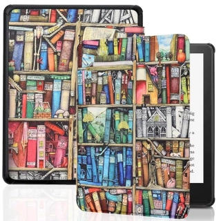 Armori Trimer T177, púzdro pre Amazon Kindle Paperwhite 5 (2021) - magnetické zatváranie, AutoSleep, motív Elder Library