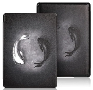Armori Trimer T179, púzdro pre Amazon Kindle Paperwhite 5 (2021) - magnetické zatváranie, AutoSleep, motív Yin-Yang Fish