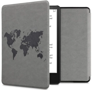 Puzdro KW Mobile - Travel Outline - KW5625807 - pre Amazon Kindle Paperwhite 5 (2021) - šedé