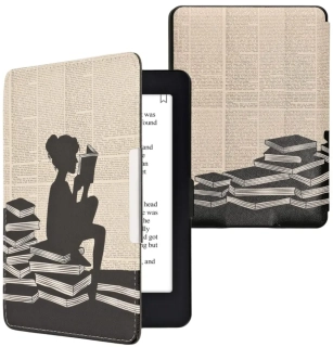 Puzdro KW Mobile - Girl And Books - KW2582448 - pre Amazon Kindle Paperwhite 1/2/3 - viacfarebné