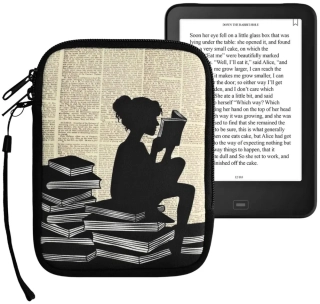 Puzdro KW Mobile, motív Girl And Books - KW5033517 - Univerzálne puzdro pre čítačky 6" - viacfarebné
