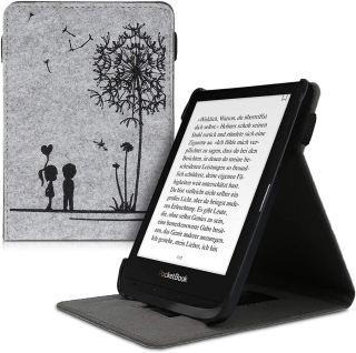 Puzdro KW Mobile - Dandelion Love - KW4760310 - pre Pocketbook 616/617/627/628/632/633 - farba čierna, šedá