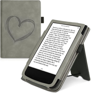 Puzdro KW Mobile - Brushed Heart - KW5481704 - pre Pocketbook 616/617/627/628/632/633 - šedé