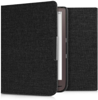 Puzdro KW Mobile - Fabric Flip - KW4677519 - pre Pocketbook 740/741 - tmavo šedé
