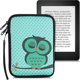 Púzdro KW Mobile Sleeping Owl - KW5033510 - Univerzálne púzdro pre čítačky 6" - tyrkysové