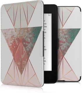 Puzdro KW Mobile - Triangular Shapes - KW2313540 - pre Amazon Kindle Paperwhite 1/2/3 - biele, ružové