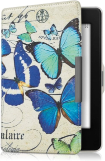 Puzdro KW Mobile - Vintage Butterflies - KW2313606 - pre Amazon Kindle Paperwhite 1/2/3 - modré, béžové