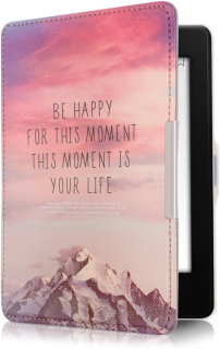 Puzdro KW Mobile - Be Happy - KW2811806 - pre Amazon Kindle Paperwhite 1/2/3 - fialové
