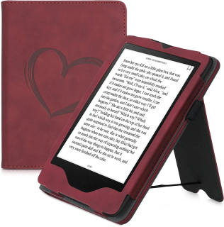 Puzdro KW Mobile - Nubuck Brushed Heart - KW5626202 - pre Amazon Kindle Paperwhite 5 (2021) - Dark Red