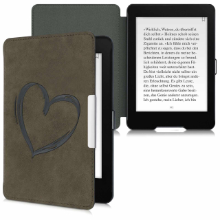 Puzdro KW Mobile Felt Brushed Heart - KW5492402 - pre Amazon Kindle Paperwhite 4 (2018) - hnedé