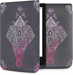 Puzdro KW Mobile - Elephant Sketch - KW4621614 - pre Pocketbook 616/617/627/628/632/633 - antracitové
