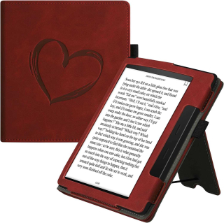 Puzdro KW Mobile - Nubuck Brushed Heart - KW5939301 - pre Amazon Kindle Oasis 2/3 - Dark Red